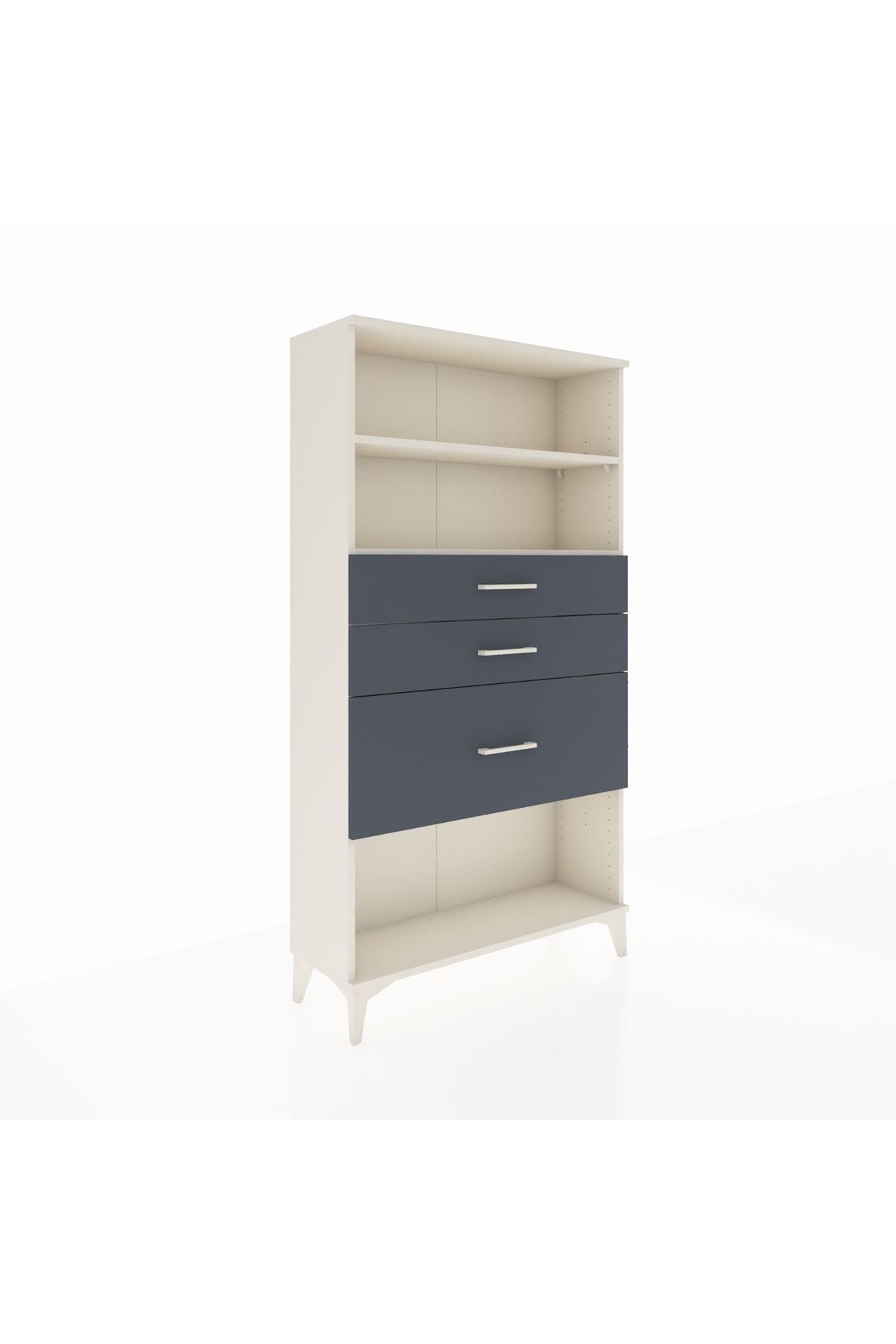 Arges Dolap 2 Raflı 3 Çekmeceli 88x30x163 Aytaşı-Antrasit