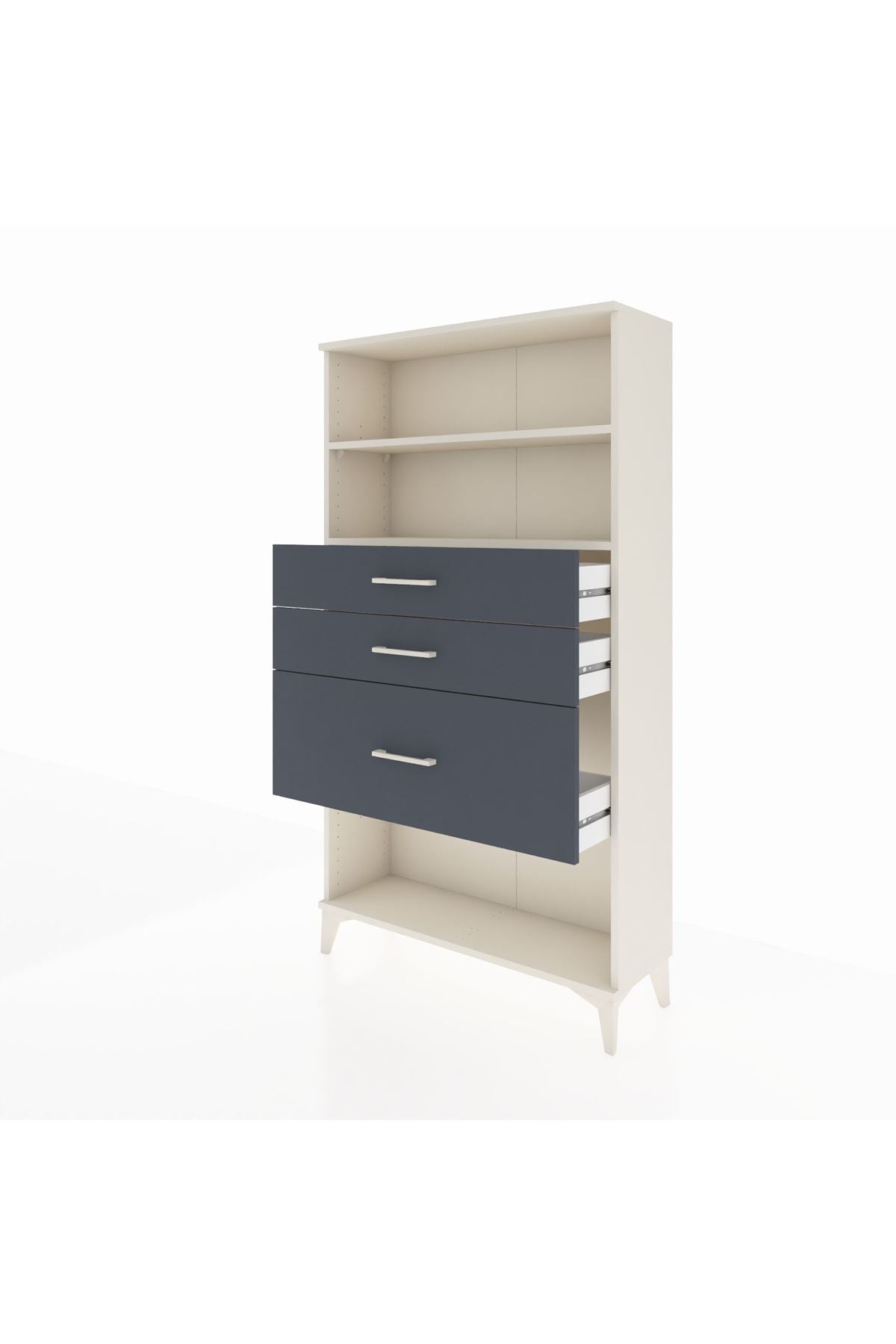 Arges Dolap 2 Raflı 3 Çekmeceli 88x30x163 Aytaşı-Antrasit