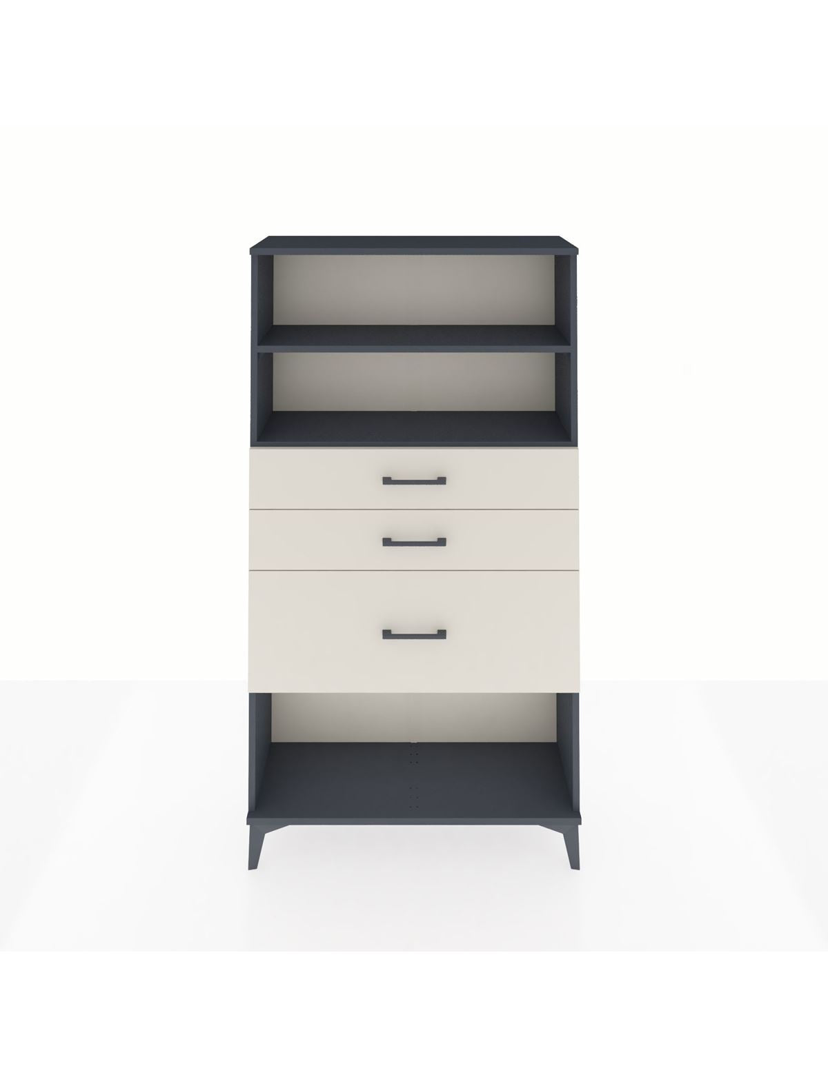 Arges Dolap 2 Raflı 3 Çekmeceli 88x30x163 Antrasit-Aytaşı