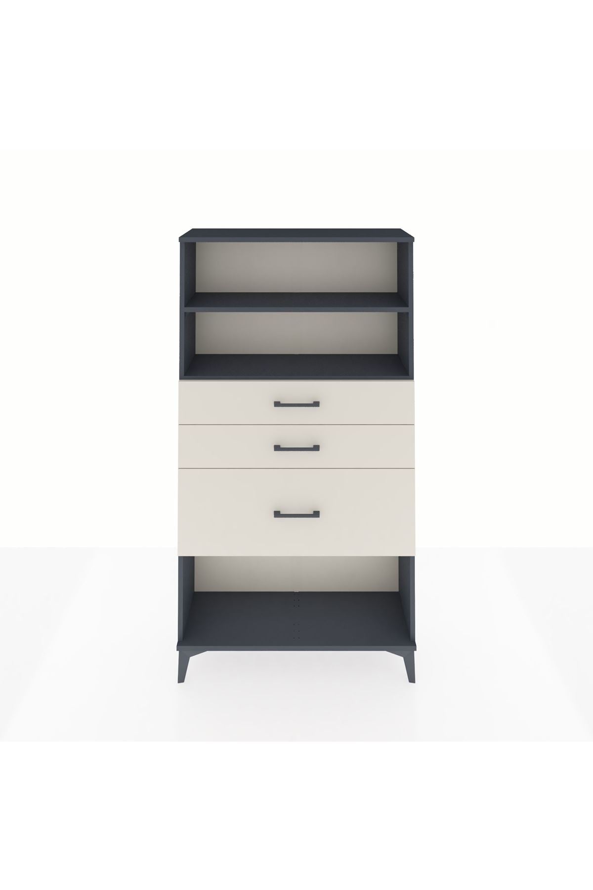 Arges Dolap 2 Raflı 3 Çekmeceli 88x30x163 Antrasit-Aytaşı