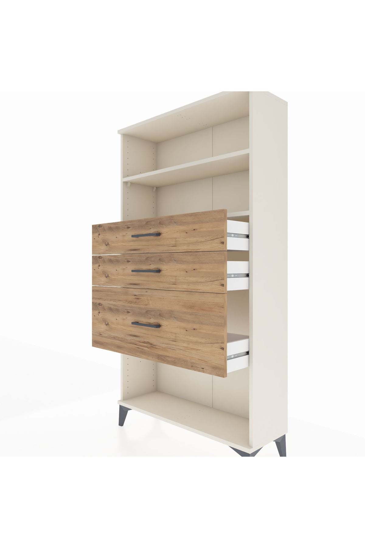 Arges Dolap 2 Raflı 3 Çekmeceli 88x30x163 Aytaşı-Çam