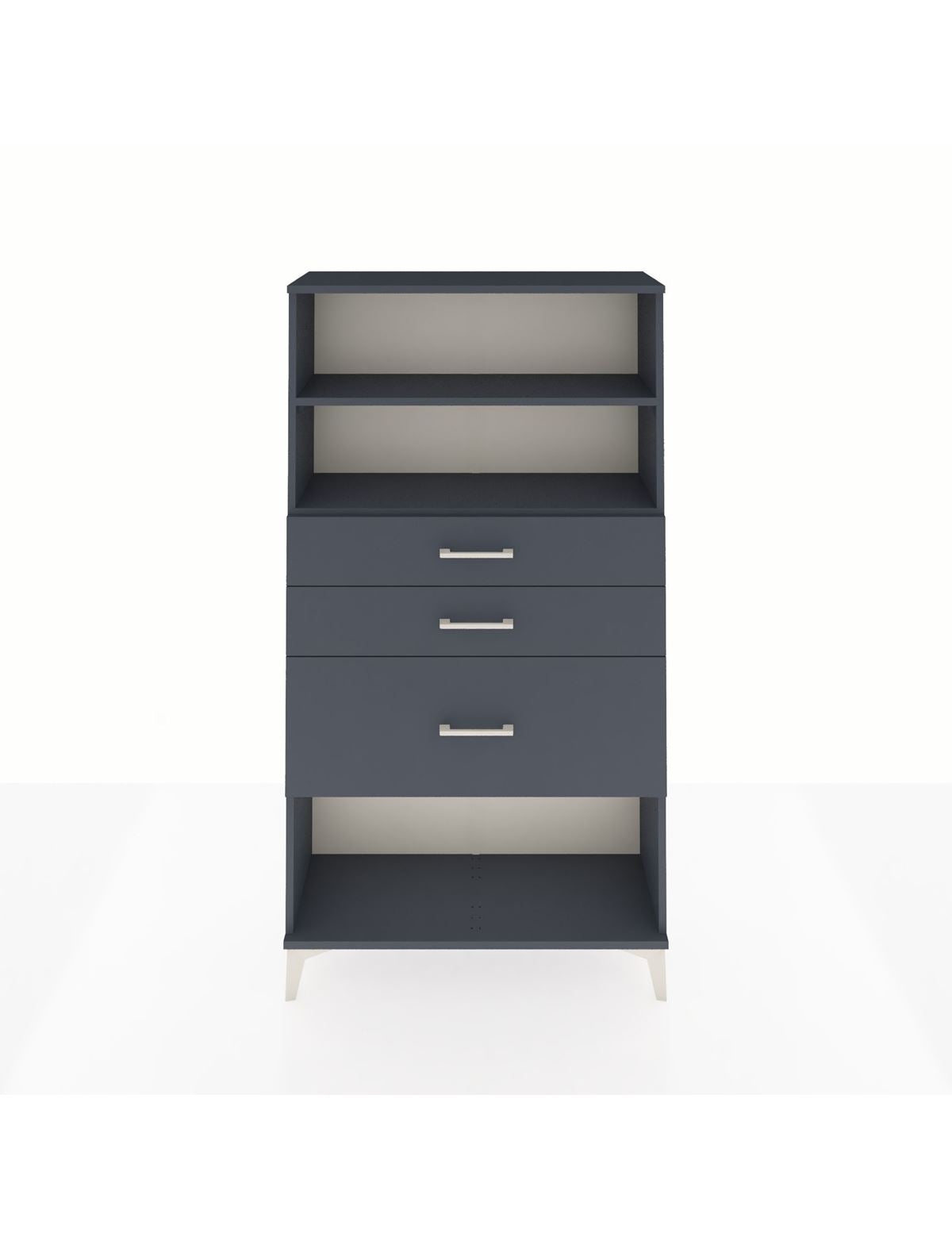 Arges Dolap 2 Raflı 3 Çekmeceli 88x30x163 Antrasit-Antrasit