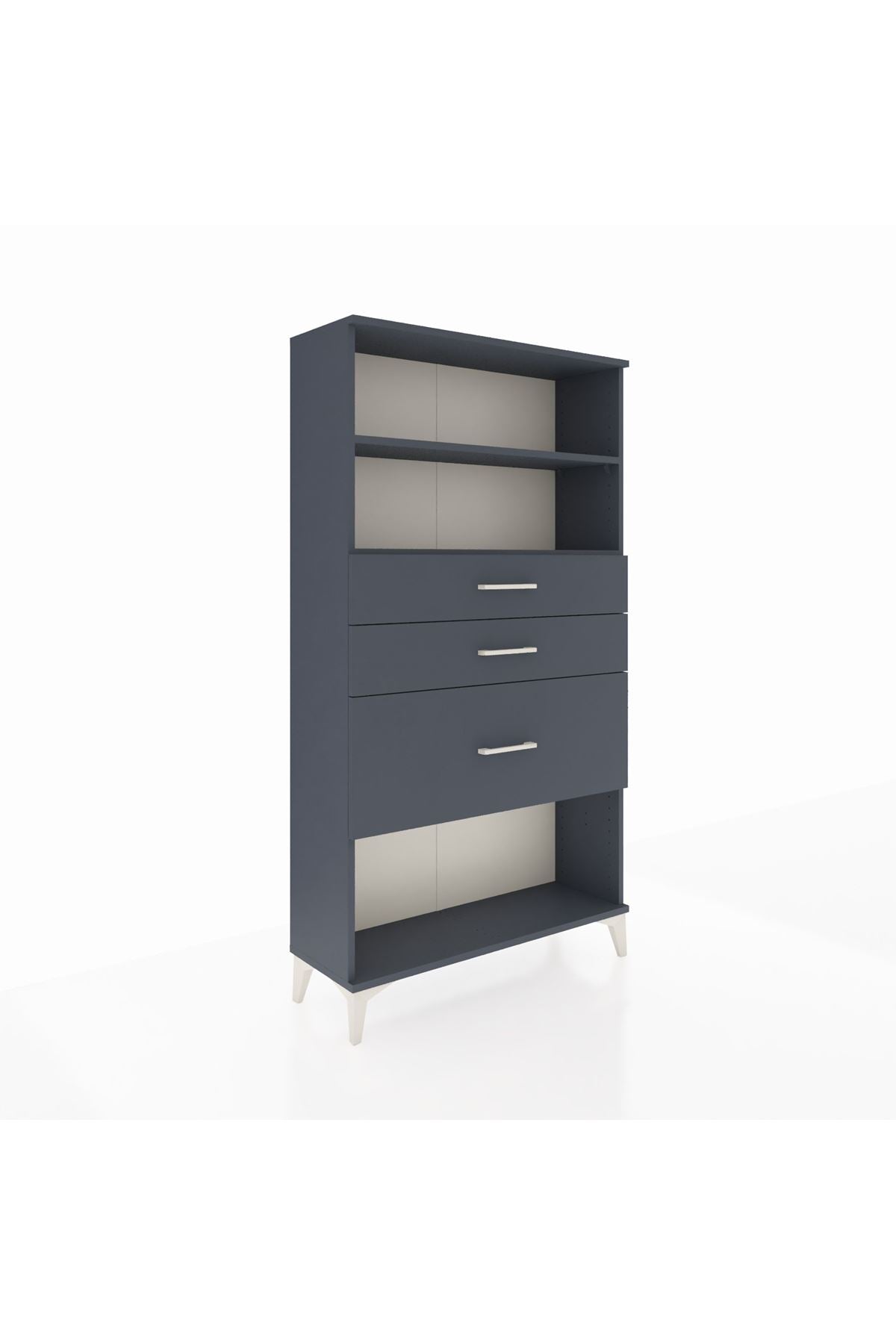 Arges Dolap 2 Raflı 3 Çekmeceli 88x30x163 Antrasit-Antrasit