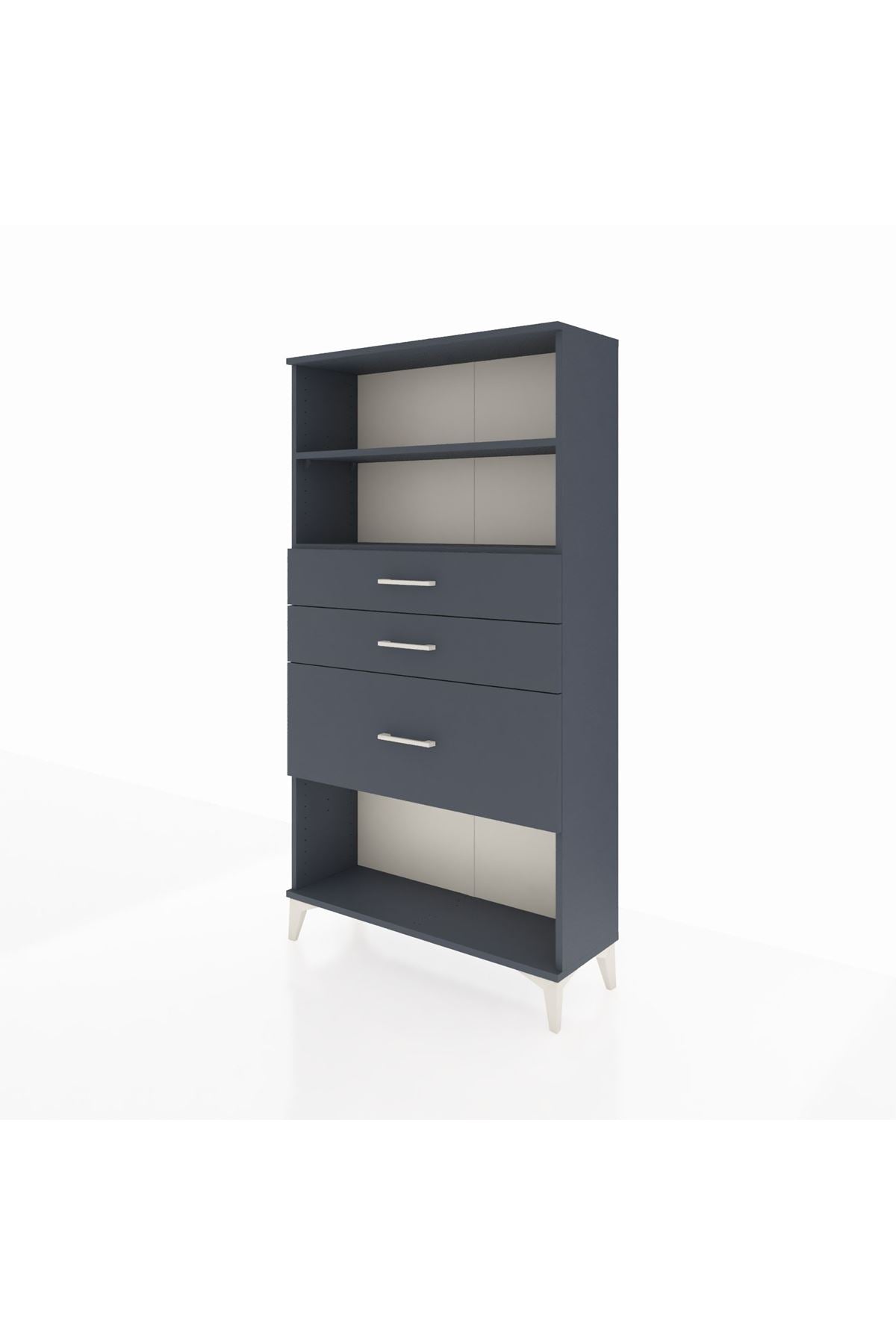 Arges Dolap 2 Raflı 3 Çekmeceli 88x30x163 Antrasit-Antrasit