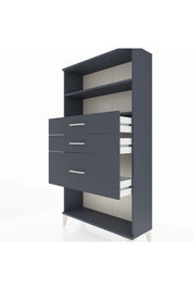 Arges Dolap 2 Raflı 3 Çekmeceli 88x30x163 Antrasit-Antrasit