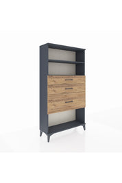 Arges Dolap 2 Raflı 3 Çekmeceli 88x30x163 Antrasit-Çam