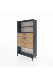 Arges Dolap 2 Raflı 3 Çekmeceli 88x30x163 Antrasit-Çam