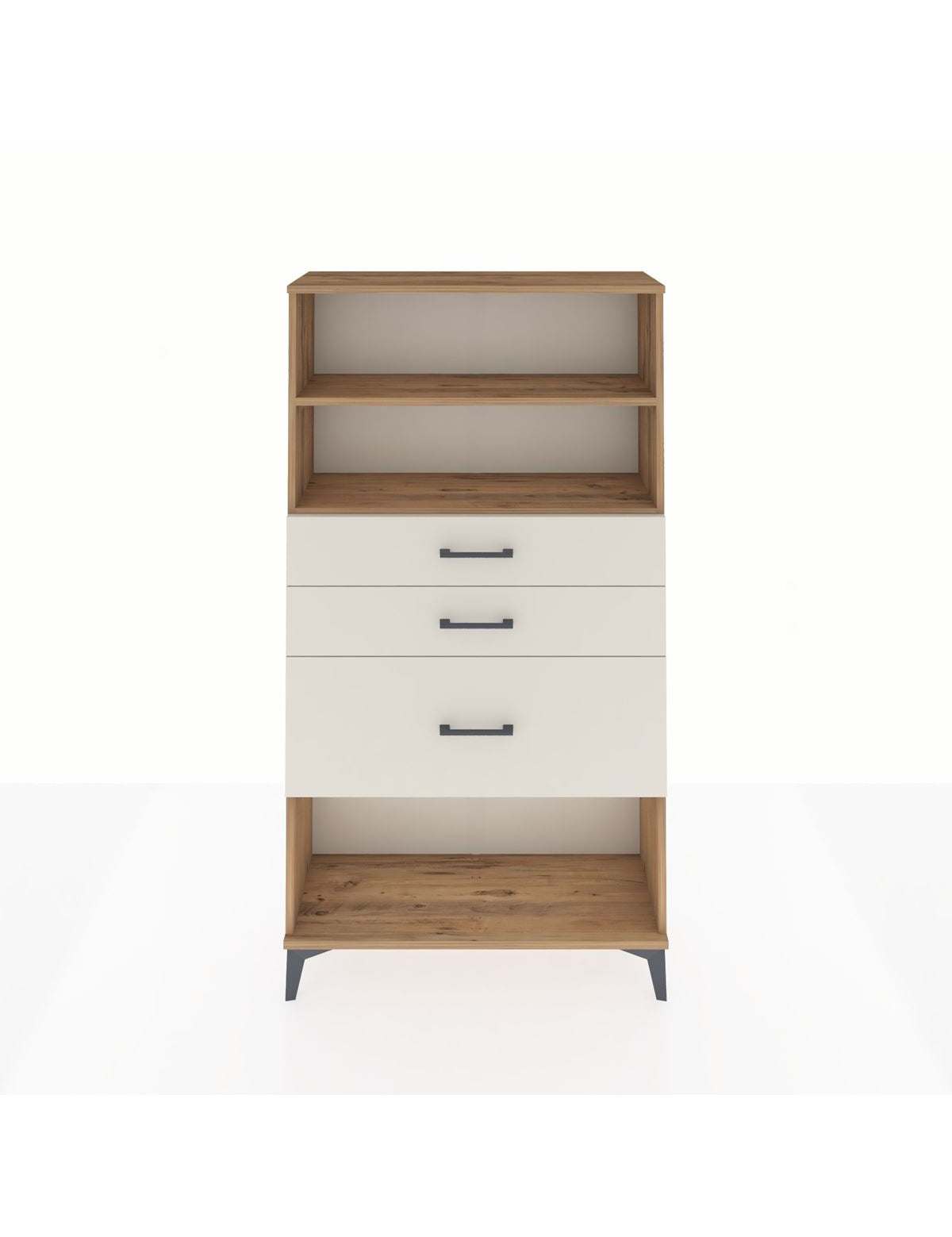 Arges Dolap 2 Raflı 3 Çekmeceli 88x30x163 Çam-Aytaşı