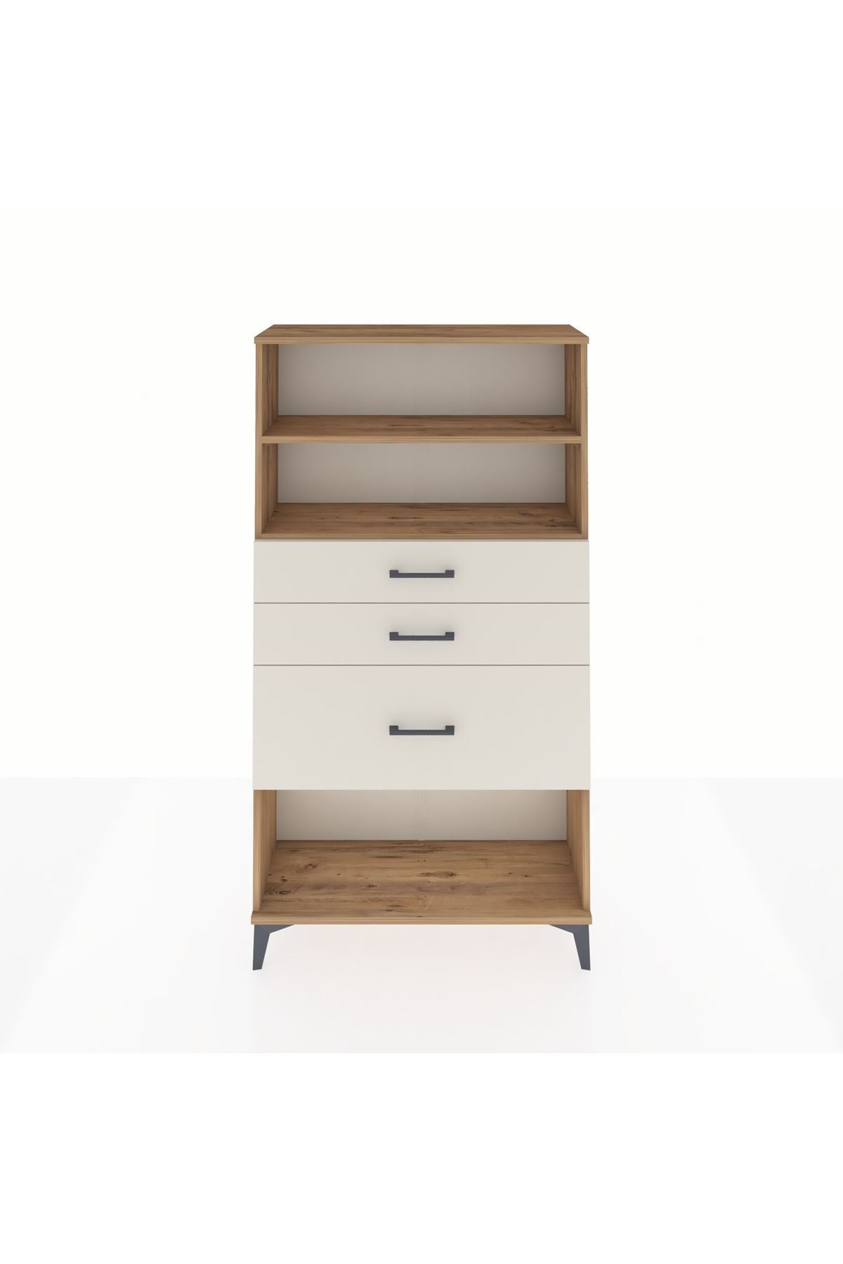 Arges Dolap 2 Raflı 3 Çekmeceli 88x30x163 Çam-Aytaşı