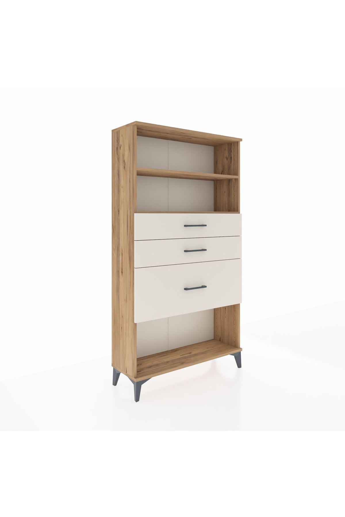 Arges Dolap 2 Raflı 3 Çekmeceli 88x30x163 Çam-Aytaşı