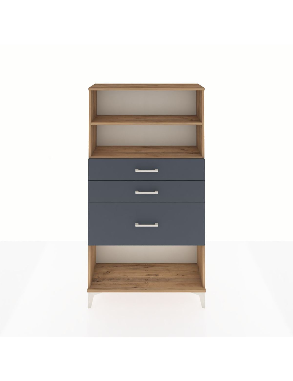 Arges Dolap 2 Raflı 3 Çekmeceli 88x30x163 Çam-Antrasit