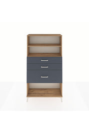 Arges Dolap 2 Raflı 3 Çekmeceli 88x30x163 Çam-Antrasit