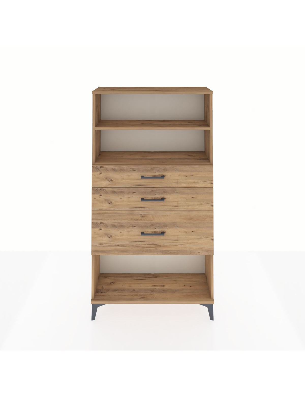 Arges Dolap 2 Raflı 3 Çekmeceli 88x30x163 Çam-Çam