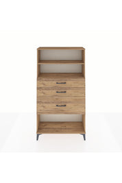 Arges Dolap 2 Raflı 3 Çekmeceli 88x30x163 Çam-Çam