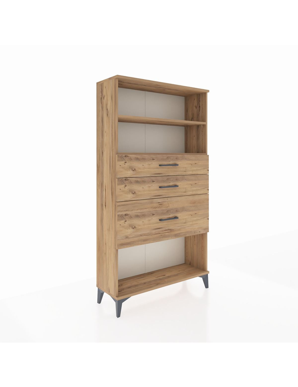 Arges Dolap 2 Raflı 3 Çekmeceli 88x30x163 Çam-Çam