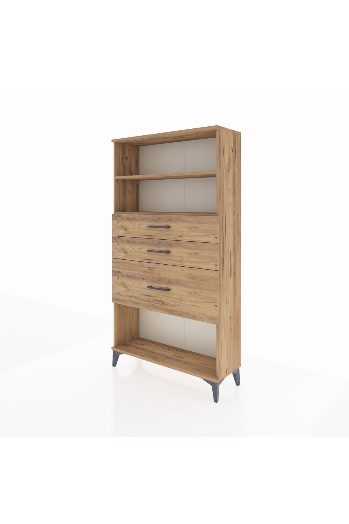 Arges Dolap 2 Raflı 3 Çekmeceli 88x30x163 Çam-Çam