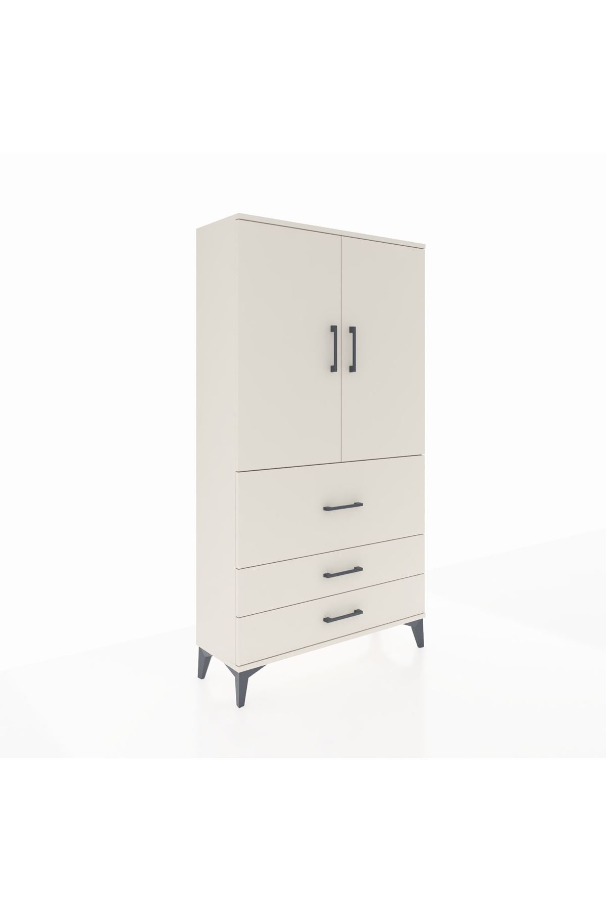 Arges Dolap 3 Raflı 3 Çekmeceli 2 Kapaklı 88x30x163 Aytaşı-Aytaşı