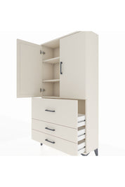 Arges Dolap 3 Raflı 3 Çekmeceli 2 Kapaklı 88x30x163 Aytaşı-Aytaşı