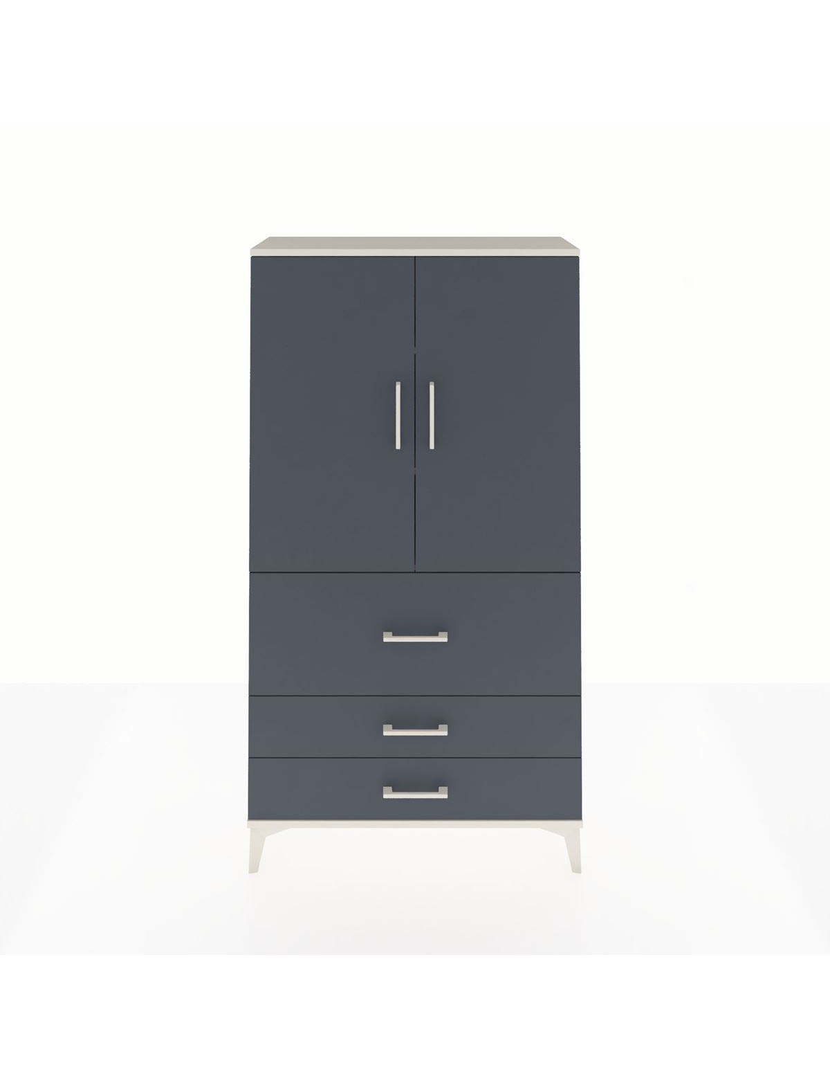 Arges Dolap 3 Raflı 3 Çekmeceli 2 Kapaklı 88x30x163 Aytaşı-Antrasit