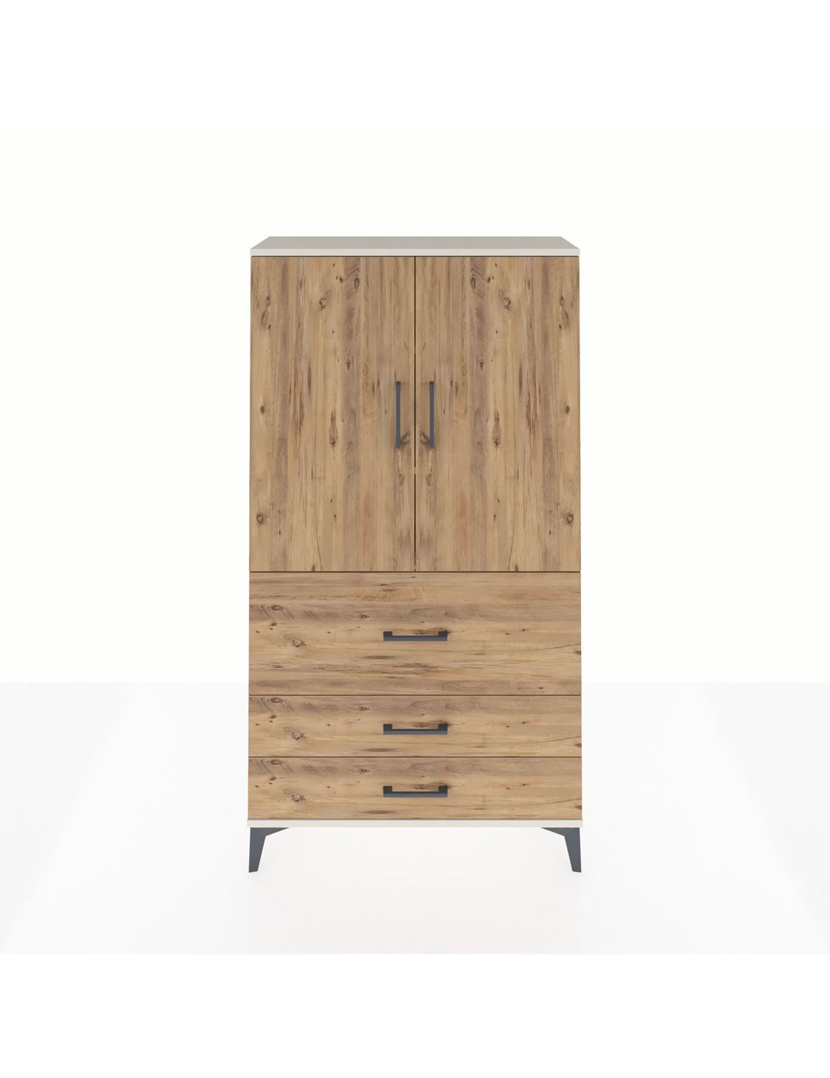 Arges Dolap 3 Raflı 3 Çekmeceli 2 Kapaklı 88x30x163 Aytaşı-Çam