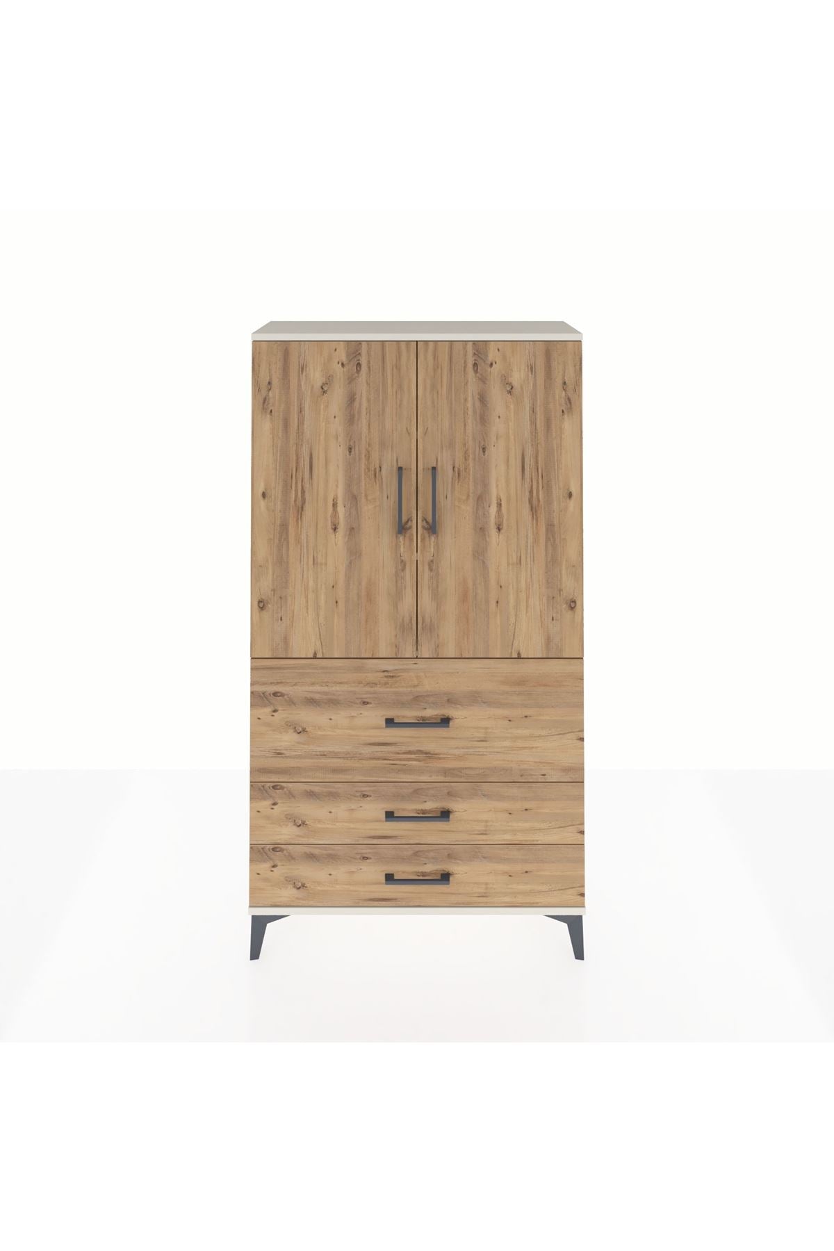 Arges Dolap 3 Raflı 3 Çekmeceli 2 Kapaklı 88x30x163 Aytaşı-Çam