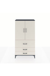 Arges Dolap 3 Raflı 3 Çekmeceli 2 Kapaklı 88x30x163 Antrasit-Aytaşı