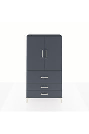 Arges Dolap 3 Raflı 3 Çekmeceli 2 Kapaklı 88x30x163 Antrasit-Antrasit