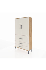 Arges Dolap 3 Raflı 3 Çekmeceli 2 Kapaklı 88x30x163 Çam-Aytaşı