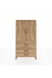 Arges Dolap 3 Raflı 3 Çekmeceli 2 Kapaklı 88x30x163 Çam-Çam
