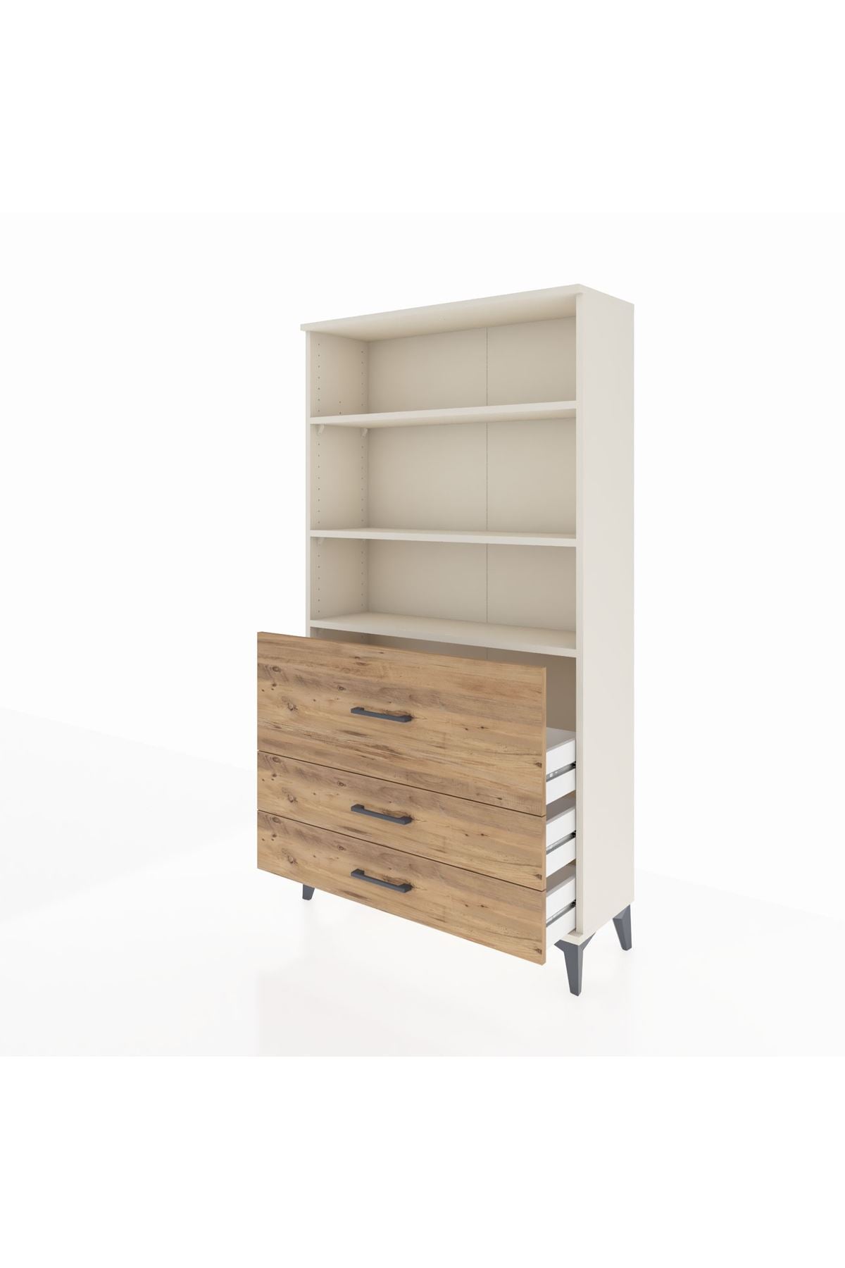 Arges Dolap 3 Raflı 3 Çekmeceli 88x30x163 Aytaşı-Çam