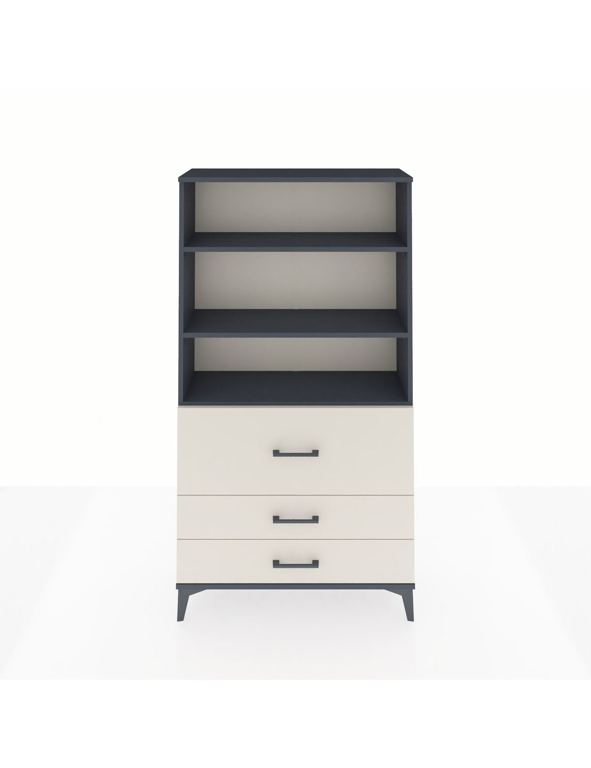 Arges Dolap 3 Raflı 3 Çekmeceli 88x30x163 Antrasit-Aytaşı