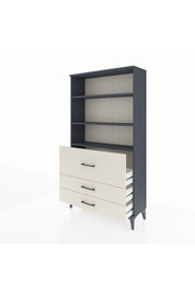Arges Dolap 3 Raflı 3 Çekmeceli 88x30x163 Antrasit-Aytaşı