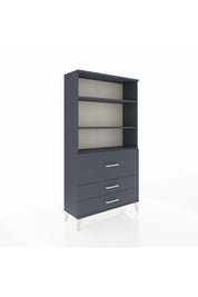 Arges Dolap 3 Raflı 3 Çekmeceli 88x30x163 Antrasit-Antrasit