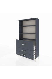 Arges Dolap 3 Raflı 3 Çekmeceli 88x30x163 Antrasit-Antrasit