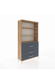 Arges Dolap 3 Raflı 3 Çekmeceli 88x30x163 Çam-Antrasit