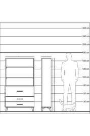 Arges Dolap 3 Raflı 3 Çekmeceli 88x30x163 Çam-Antrasit