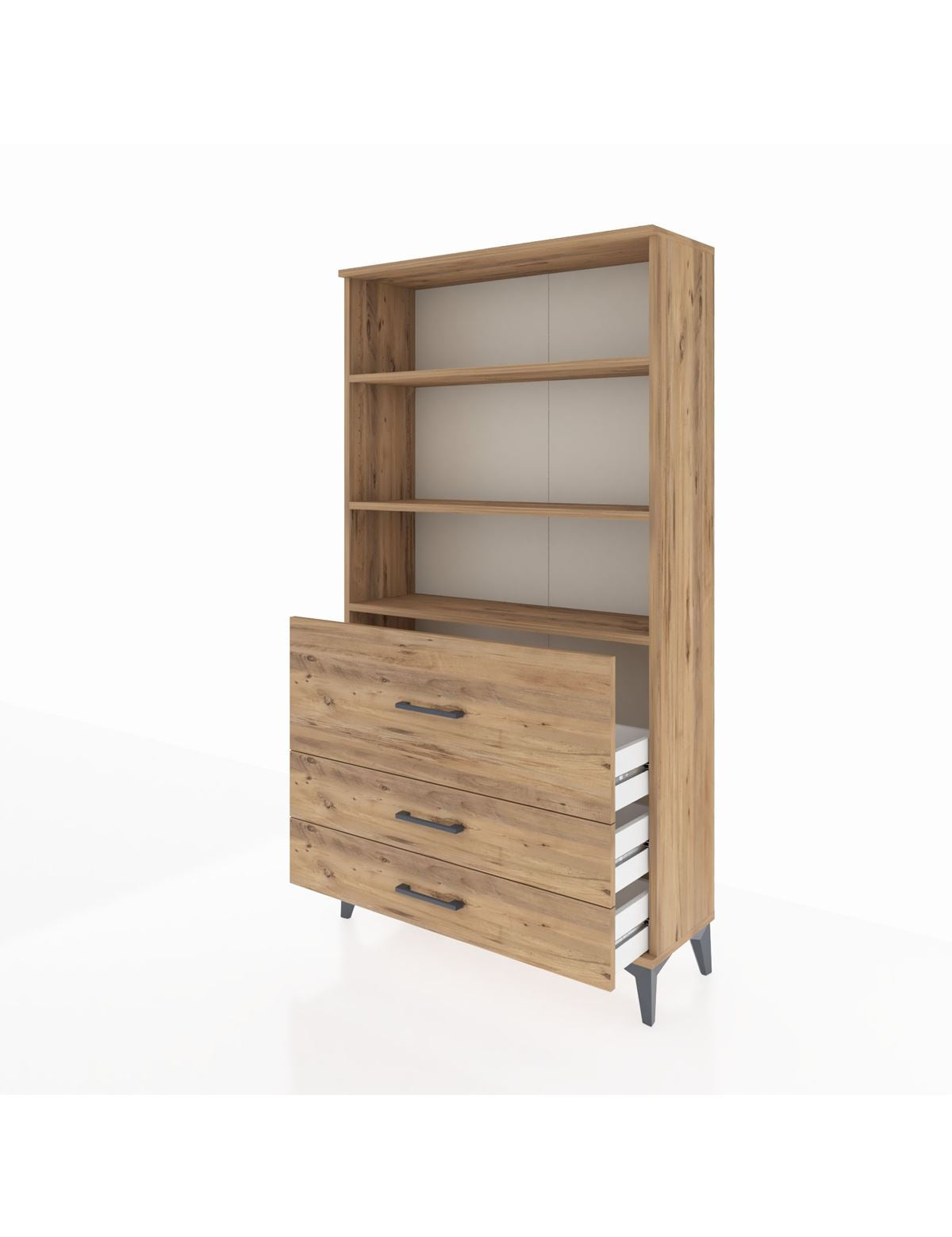 Arges Dolap 3 Raflı 3 Çekmeceli 88x30x163 - S21M132V9A