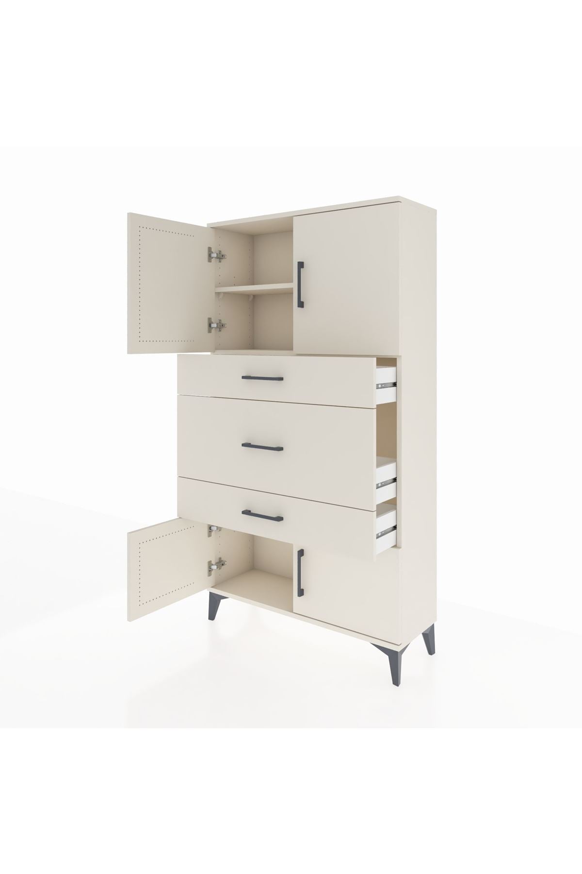 Arges Dolap 2 Raflı 3 Çekmeceli 4 Kapaklı 88x30x163 Aytaşı-Aytaşı