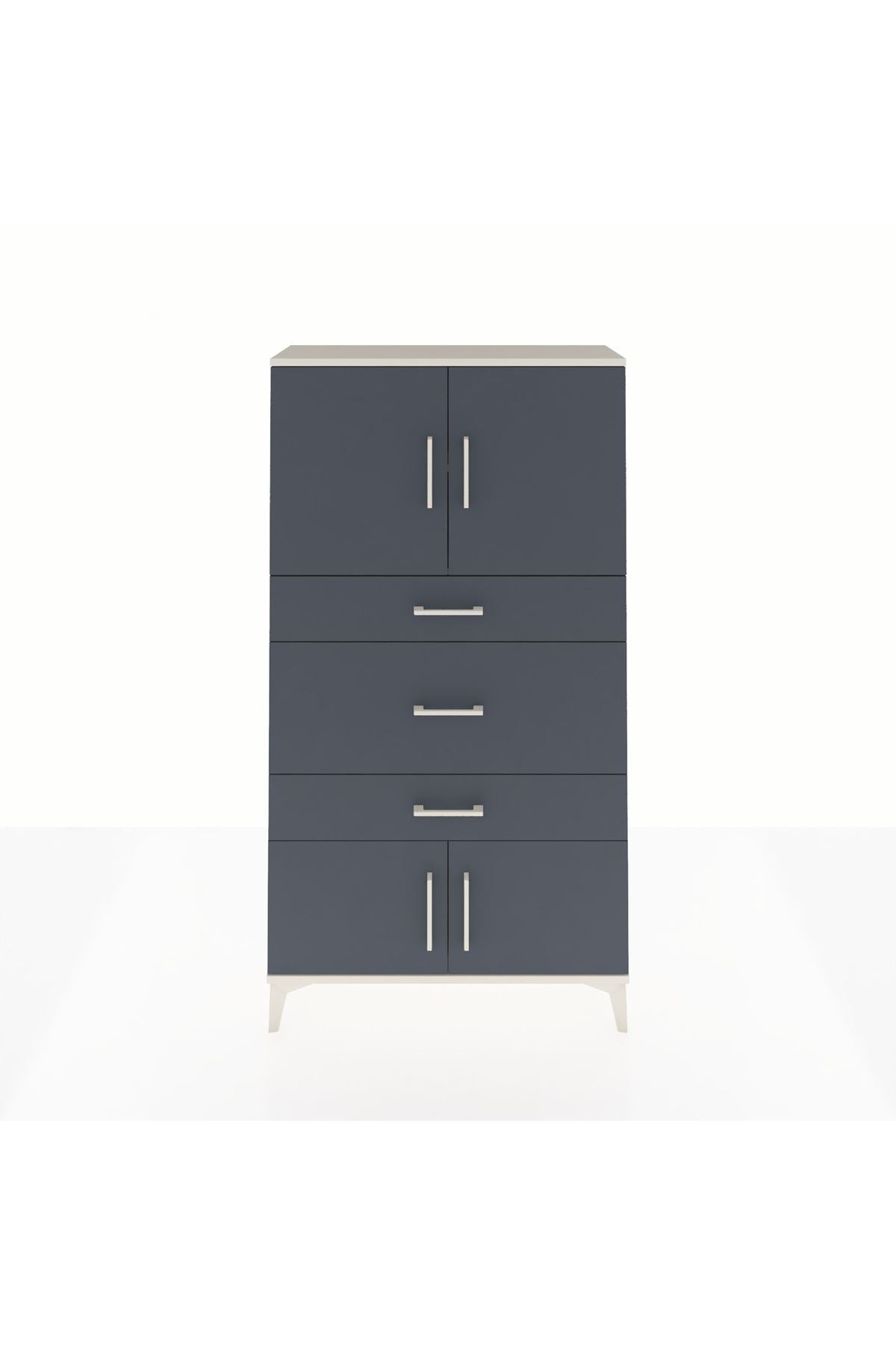 Arges Dolap 2 Raflı 3 Çekmeceli 4 Kapaklı 88x30x163 Aytaşı-Antrasit