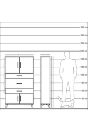 Arges Dolap 2 Raflı 3 Çekmeceli 4 Kapaklı 88x30x163 Aytaşı-Çam