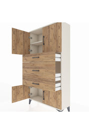 Arges Dolap 2 Raflı 3 Çekmeceli 4 Kapaklı 88x30x163 Aytaşı-Çam