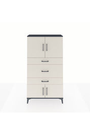 Arges Dolap 2 Raflı 3 Çekmeceli 4 Kapaklı 88x30x163 Antrasit-Aytaşı