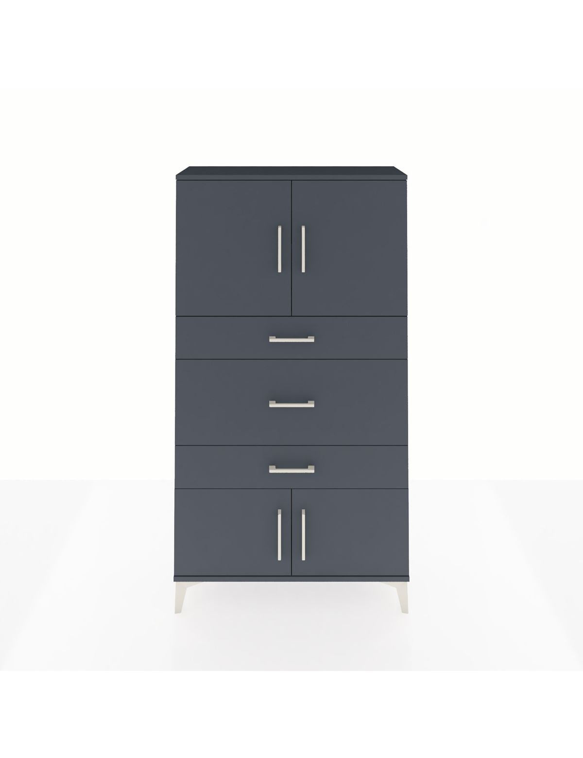 Arges Dolap 2 Raflı 3 Çekmeceli 4 Kapaklı 88x30x163 Antrasit-Antrasit