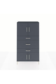 Arges Dolap 2 Raflı 3 Çekmeceli 4 Kapaklı 88x30x163 Antrasit-Antrasit