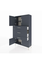 Arges Dolap 2 Raflı 3 Çekmeceli 4 Kapaklı 88x30x163 Antrasit-Antrasit