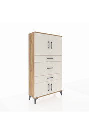 Arges Dolap 2 Raflı 3 Çekmeceli 4 Kapaklı 88x30x163 Çam-Aytaşı