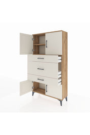 Arges Dolap 2 Raflı 3 Çekmeceli 4 Kapaklı 88x30x163 Çam-Aytaşı