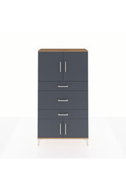 Arges Dolap 2 Raflı 3 Çekmeceli 4 Kapaklı 88x30x163 Çam-Antrasit