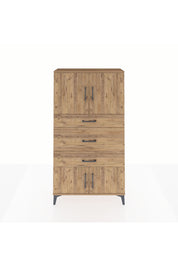 Arges Dolap 2 Raflı 3 Çekmeceli 4 Kapaklı 88x30x163 Çam-Çam