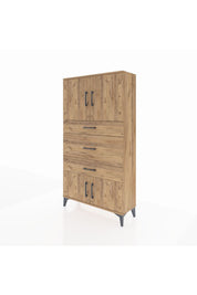 Arges Dolap 2 Raflı 3 Çekmeceli 4 Kapaklı 88x30x163 Çam-Çam